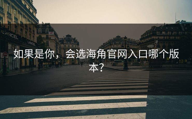 如果是你，会选海角官网入口哪个版本？