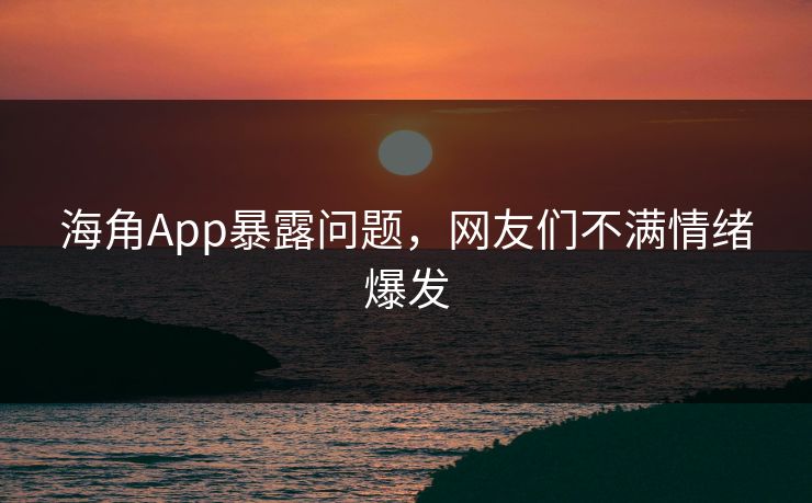 海角App暴露问题，网友们不满情绪爆发