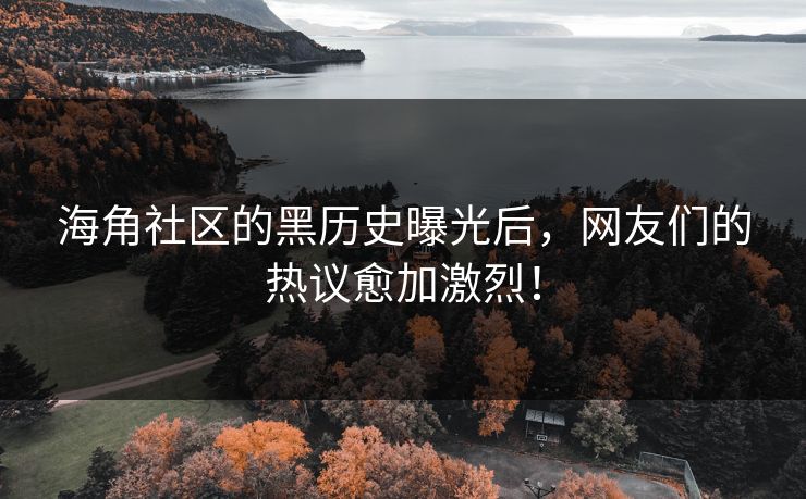 海角社区的黑历史曝光后，网友们的热议愈加激烈！