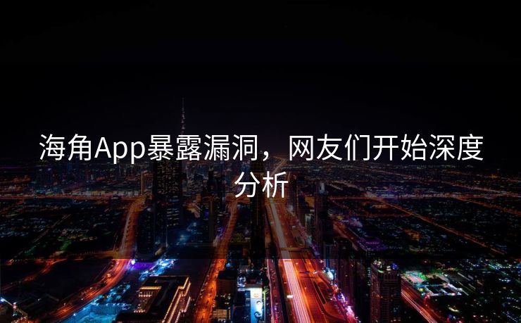 海角App暴露漏洞，网友们开始深度分析