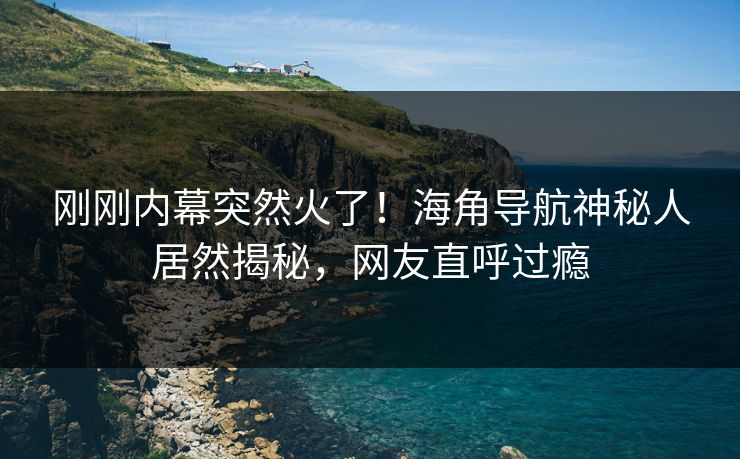 刚刚内幕突然火了！海角导航神秘人居然揭秘，网友直呼过瘾