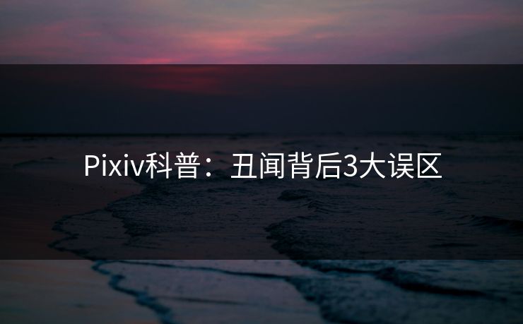 Pixiv科普：丑闻背后3大误区