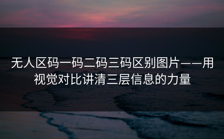 无人区码一码二码三码区别图片——用视觉对比讲清三层信息的力量